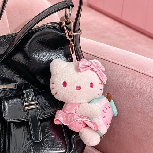 喜茶hellokitty联名玩偶手抱芭乐公仔hellokitty小挂件 kt猫玩偶
