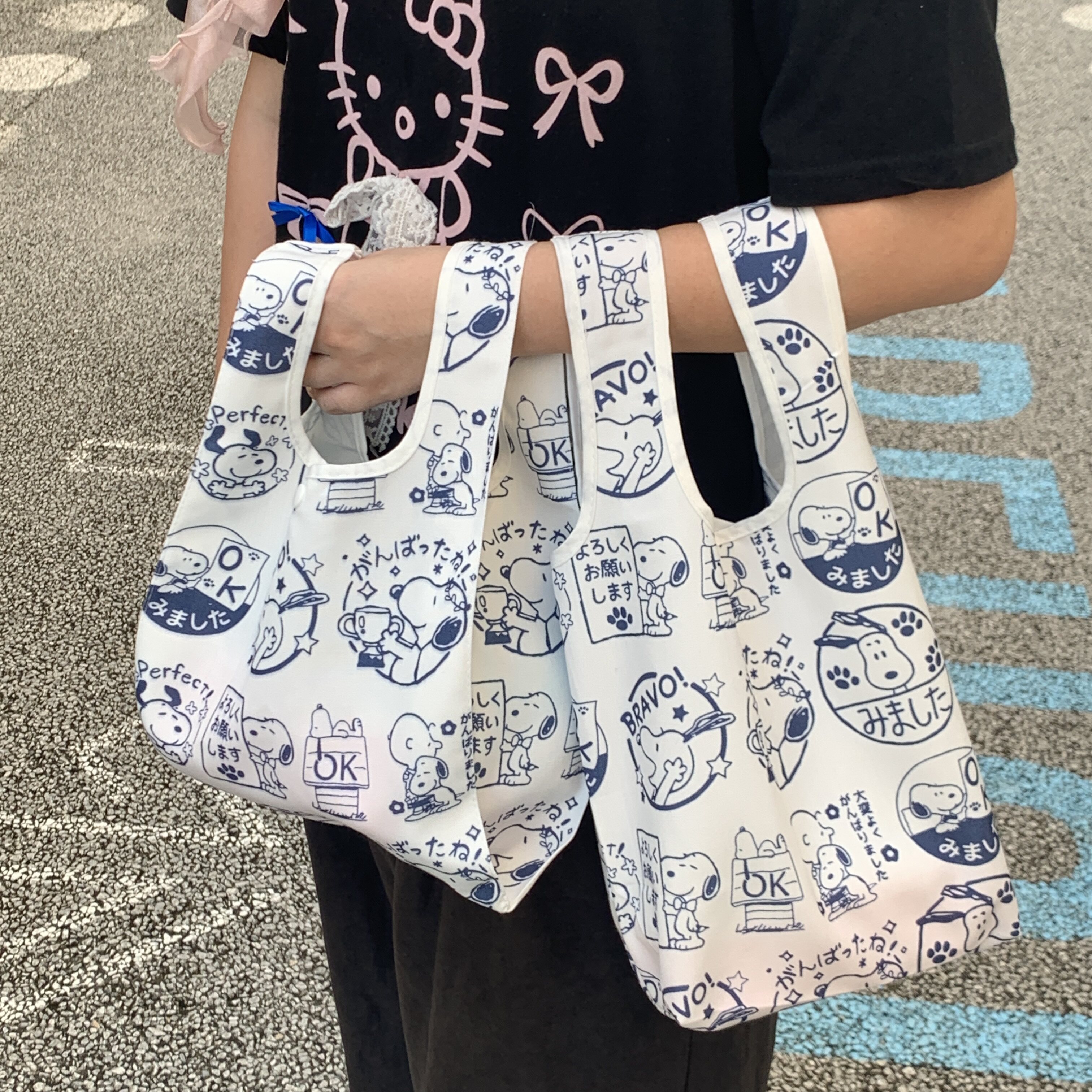 日式史努比卡通手挽帆布包大容量购物袋百搭通勤甜美学生手拎提包