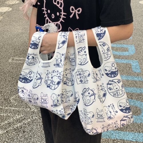 帆布包女大容量手挽包日式卡通史努比印花百搭通勤学生购物手提袋