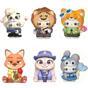 兔子警官狐狸尼克立体香薰石膏娃娃diy涂鸦涂色摆件彩批发动物城