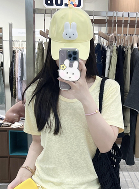 奶黄米菲兔nifty鸭舌帽可爱立体小兔子显脸小百搭夏日出游鸭舌帽