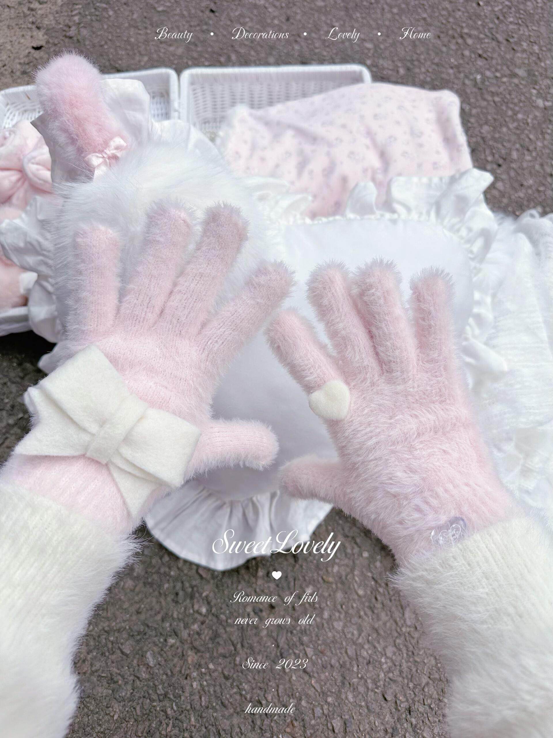 奶白or粉白公主冬日配色！撞色炸毛少女心蝴蝶结毛绒耳罩2025新款