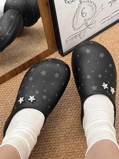 银色五角星复古蝴蝶结洞洞鞋扣2025新款goodbai鞋花装饰水星钻潮