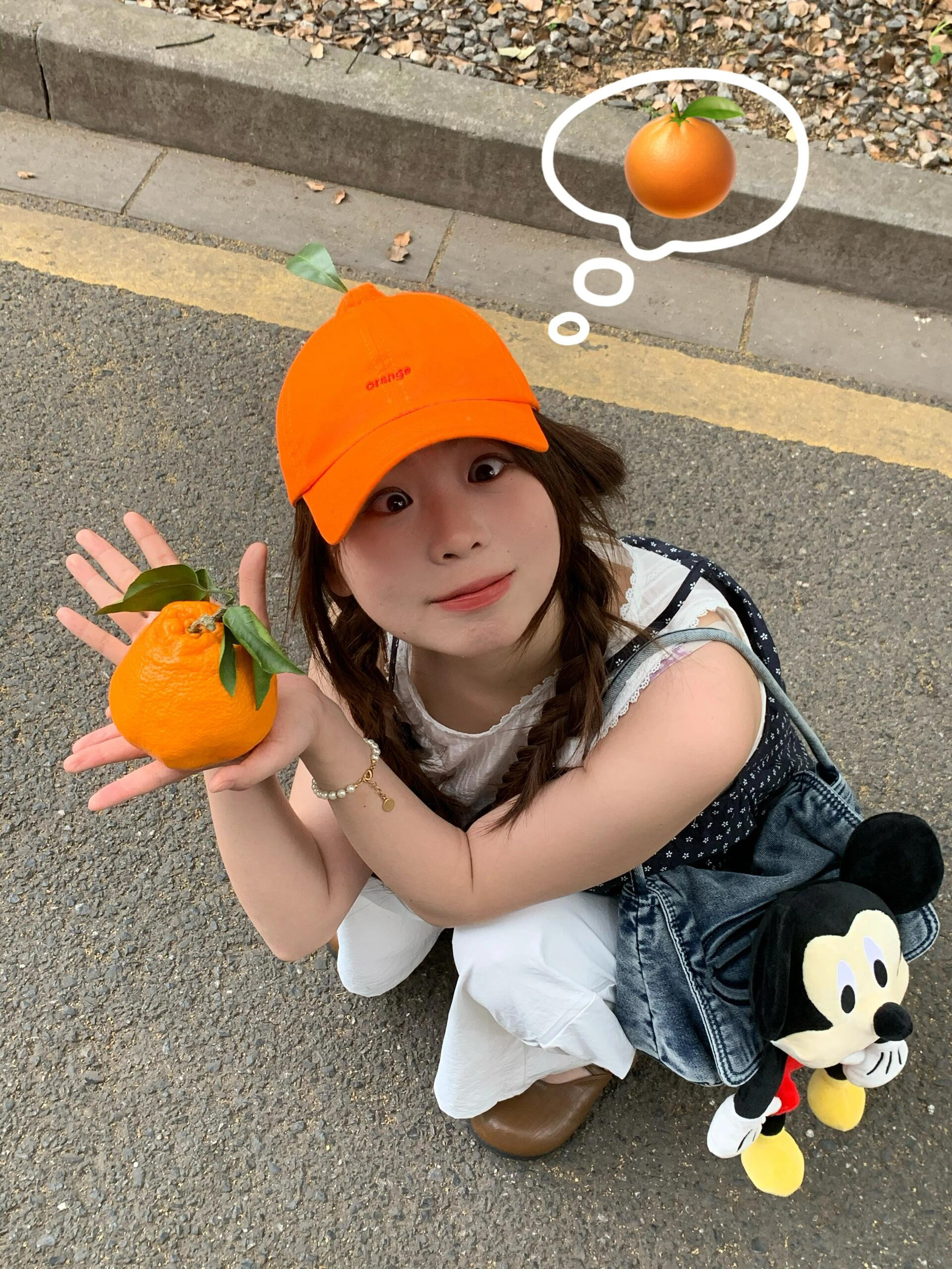 搞怪丑橘榨汁！趣味柑橘棒球帽子女2025新款拍照显脸小桔子情侣男