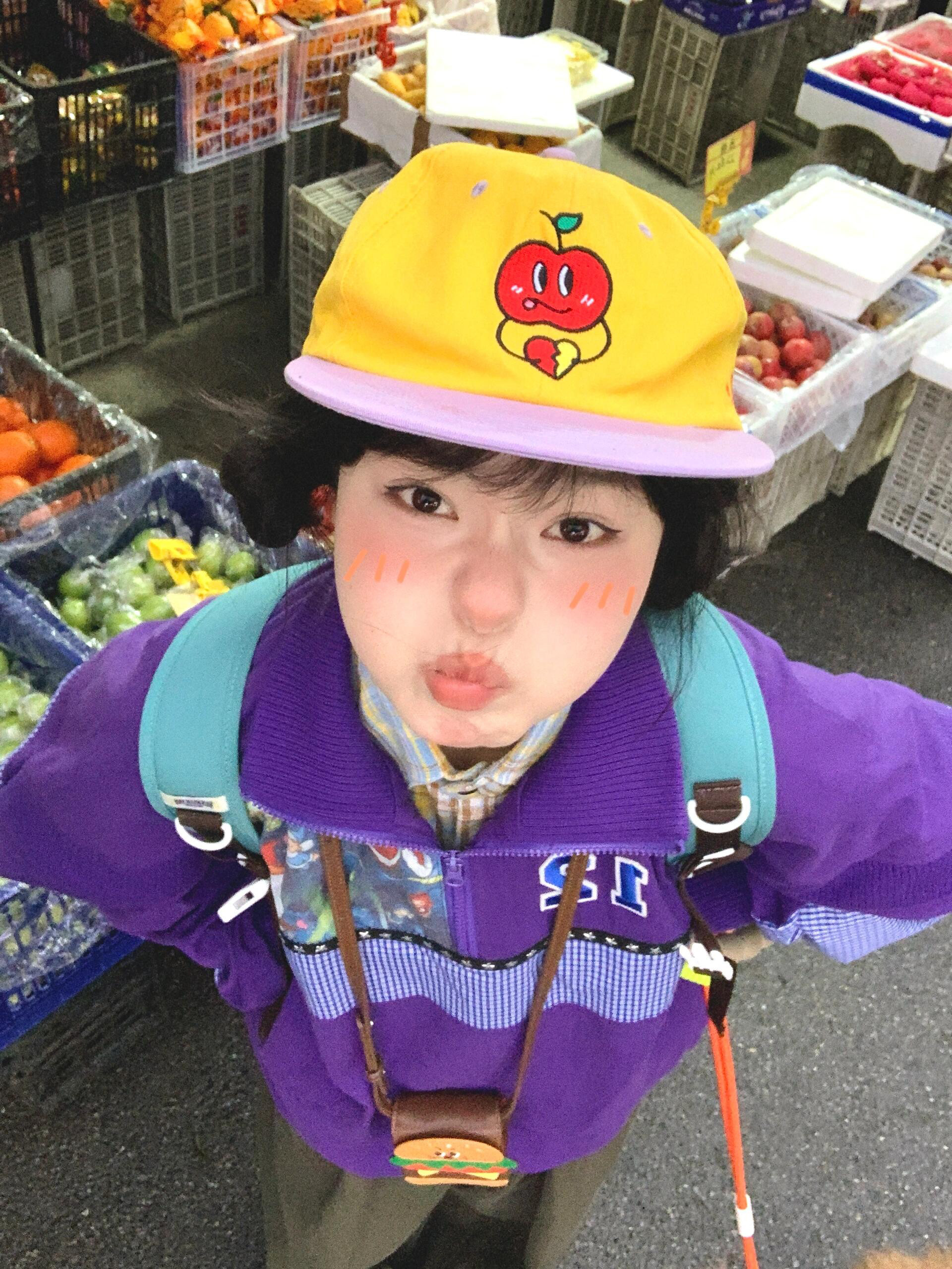 刺绣苹果撞色棒球帽女2025新款美式嘻哈百搭学院风显脸小鸭舌帽男