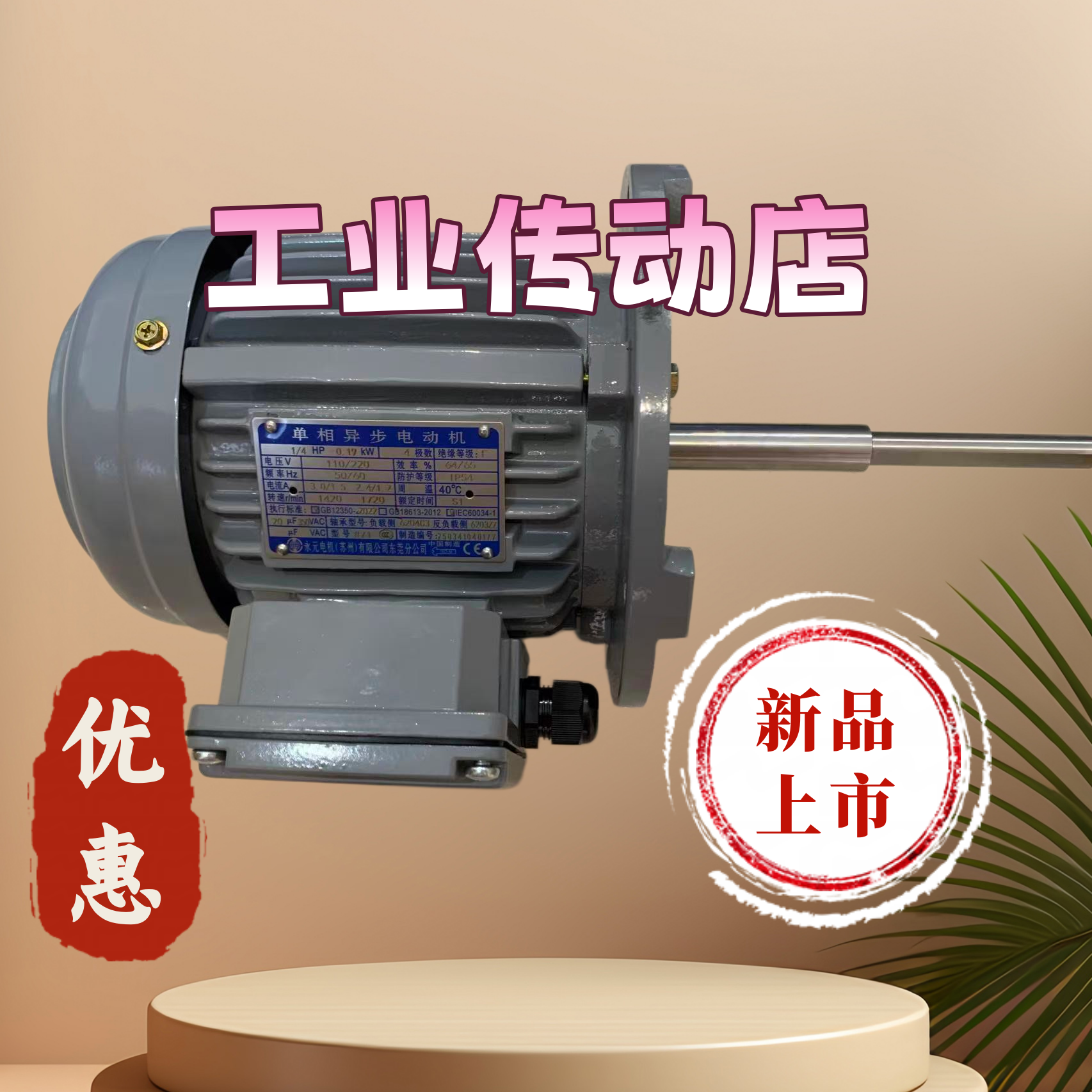 YS71-4-370 1/2HP 0.37KW 永元电机（苏州）有限公司东莞分公司 - 实物图