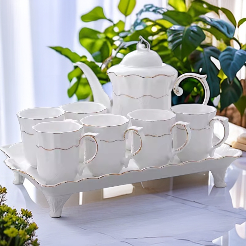 北欧简约茶具 水具套装家用客厅 杯子杯具陶瓷水杯茶杯冷水壶礼品