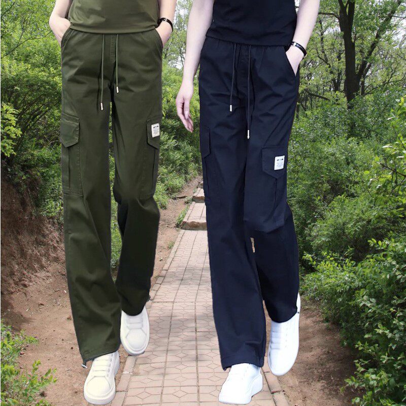 户外军绿色工装裤女裤子