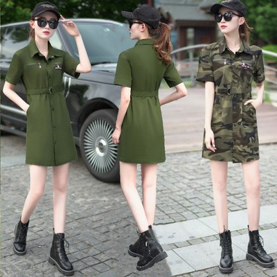 迷彩短袖衬衫女装2025休闲