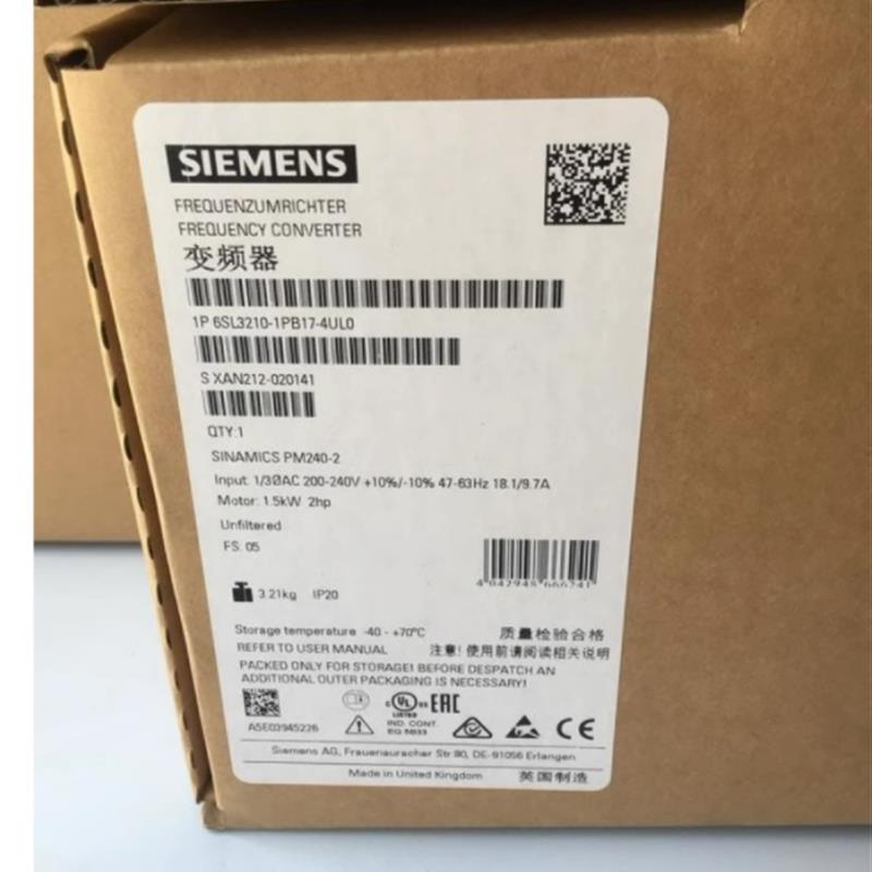 议价6SL3210-1PB17-4UL0西门子G120变频器1.1/1.5KW6SL32101PB174