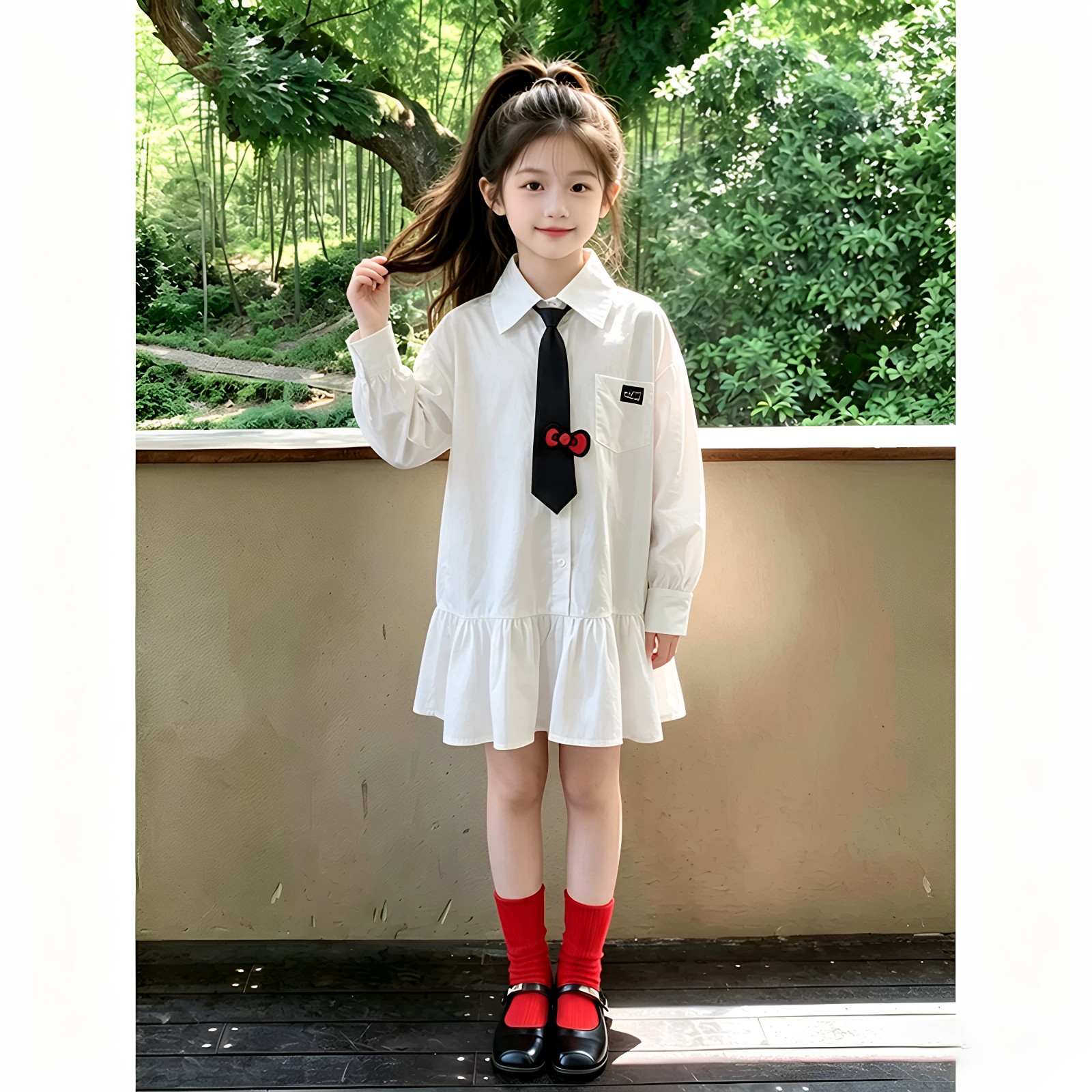 女童秋季学院风长袖连衣裙