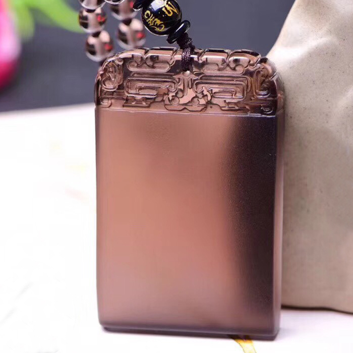 天然冰种黑曜石貔貅吊坠