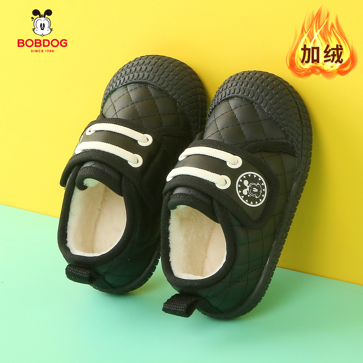 巴布豆童鞋学步鞋冬季加绒宝宝鞋