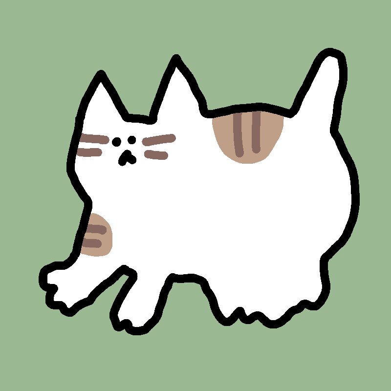 【馆长手绘】粗线条抽象手绘风格猫狗彩色小动物原创定制头像设计