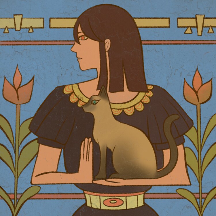 【晴苟】埃及壁画风神奇法老王魔性独特人物原创手绘头像定制