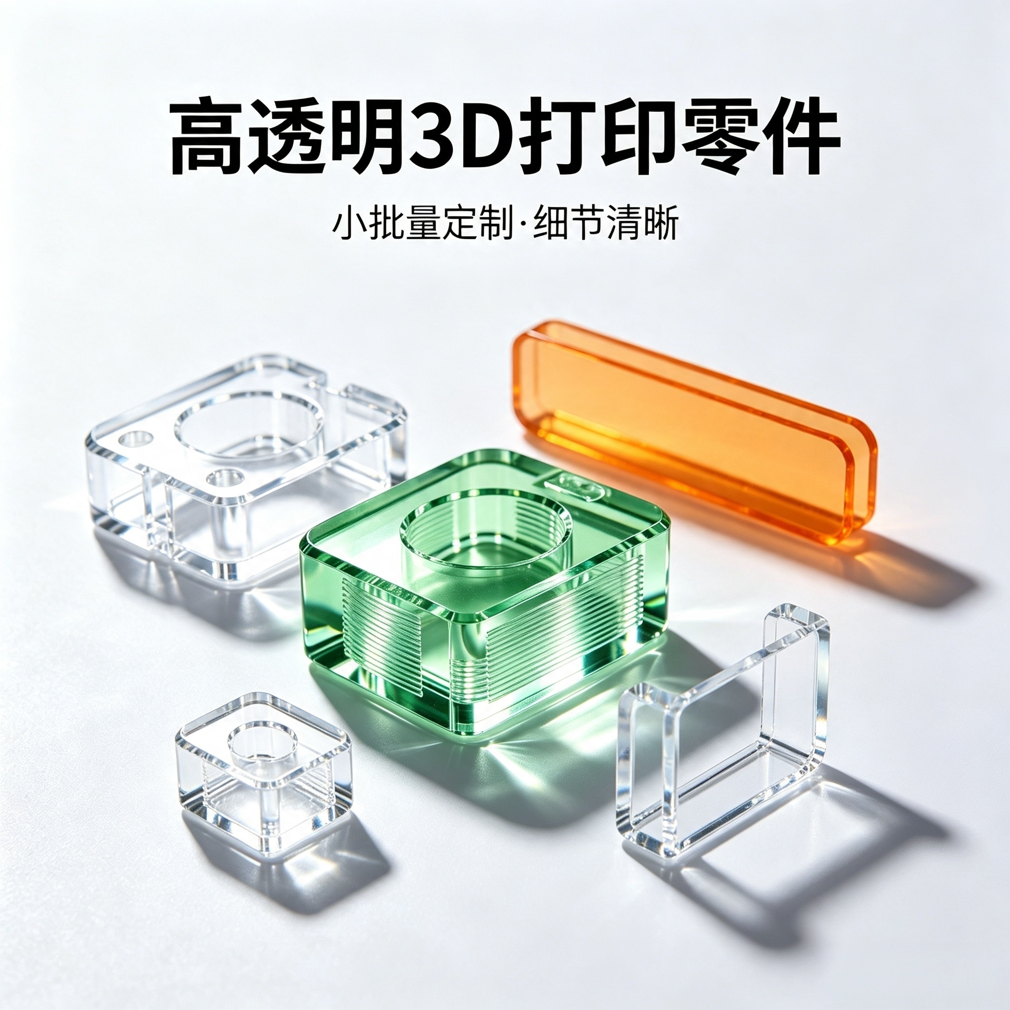 3d打印定制服务全透明件高透半透磨砂渐变上色SLA光固化仿亚克力