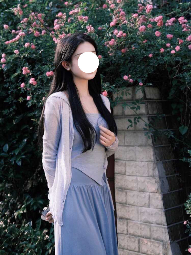 春夏季温柔雾霾蓝晚晚风时尚套装图片