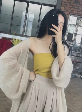 bellas夏季新款基础针织冰丝抹胸打底吊带背心亮黄舒适上衣