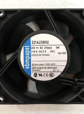 3214J/39HU 24V 375MA 9W原装正品德国进口9CM 高端设备风扇
