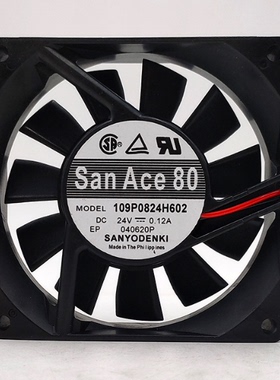 Sanyo/三洋 24V 0.12A 8020 109P0824H602 8厘米变频器整流器风扇