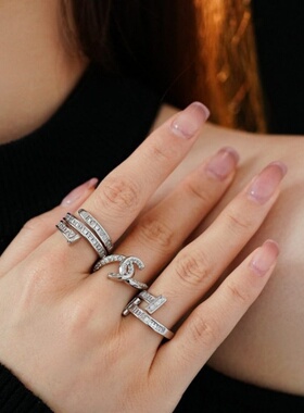 达令 字母开口戒指 钛钢不掉色情侣对戒 女士高级感时尚精致指环