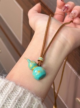 原创春夏新款彩色多巴胺滴油葫芦项链轻奢小众时尚高级感毛衣