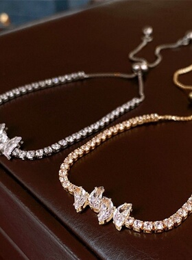 达令 蝴蝶结闪钻手链 女生ins风气质清冷感手饰 闺蜜姐妹女友手串