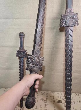 桃木打神鞭张天师武财神赵公明秦琼姜子牙道家法器桃木剑