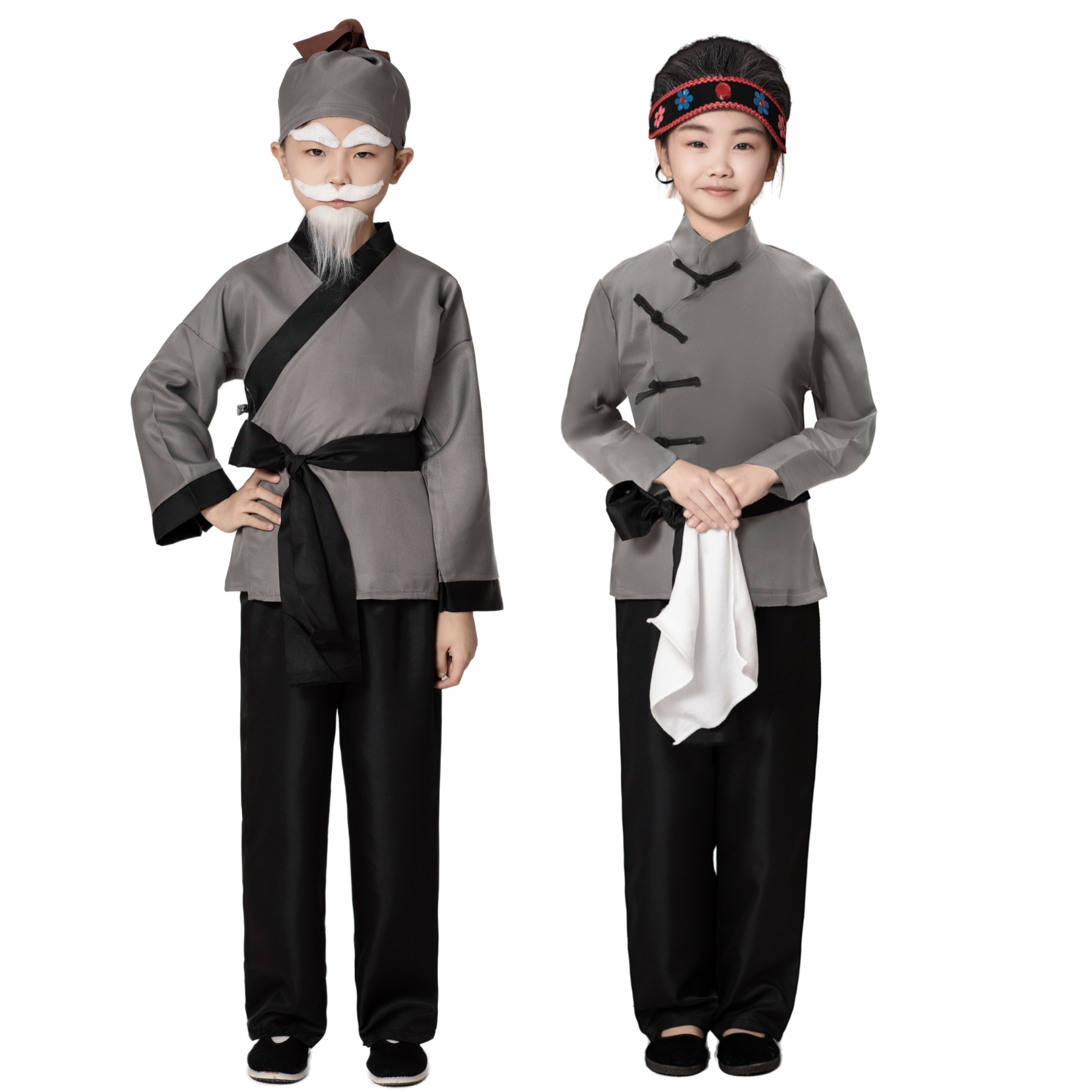 儿童老婆婆演出服成人老奶奶老太婆老人服话剧小品老爷爷表演服装