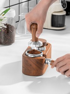 MOJAE/摩佳咖啡压粉座木质填压座咖啡机配套器具压粉垫手柄支撑架
