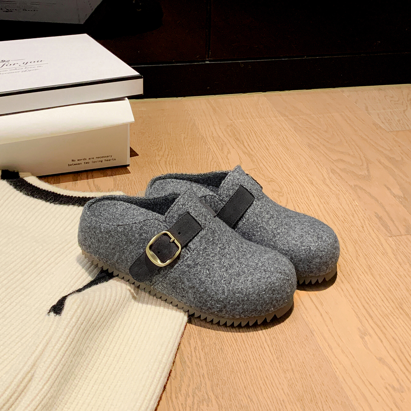 猫本喵厚底增高5.5cm真皮勃肯拖