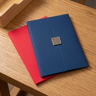 空白证书外壳A4封套珠光纸欧西式商务款单角花红金蓝色高品质中国