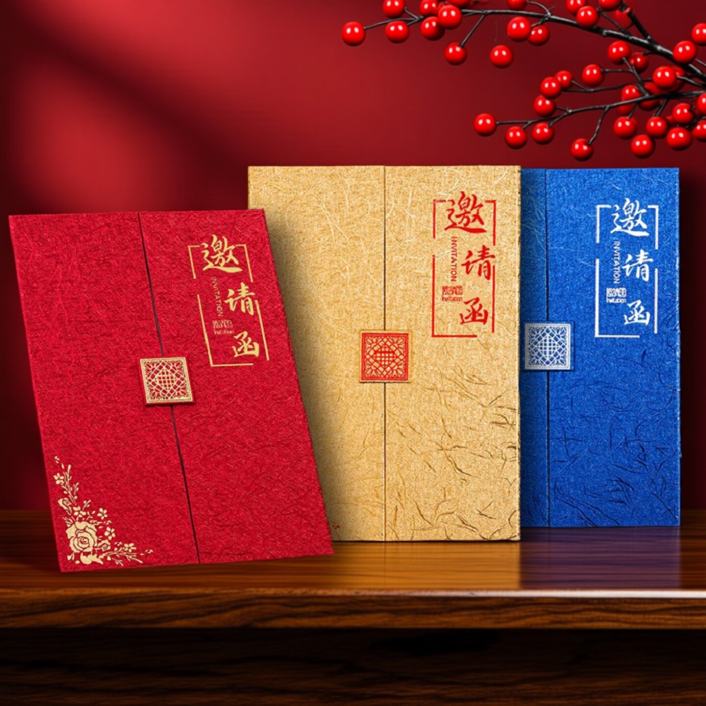 A4邀请函外壳商务请柬封面周年庆同学毕业谢师宴竖版年会定制开业