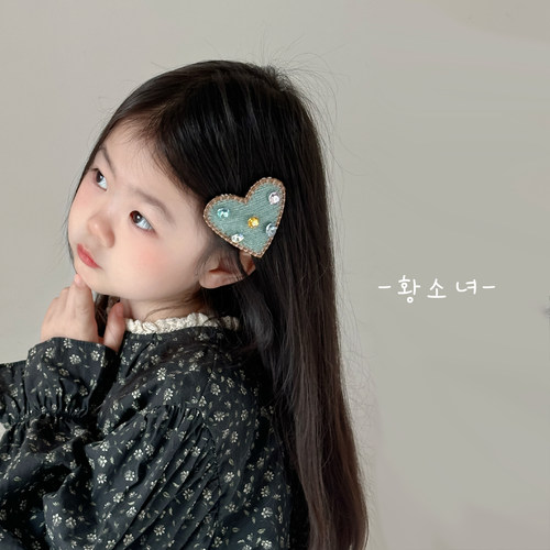 黄小妞女童爱心蝴蝶结BB夹发卡