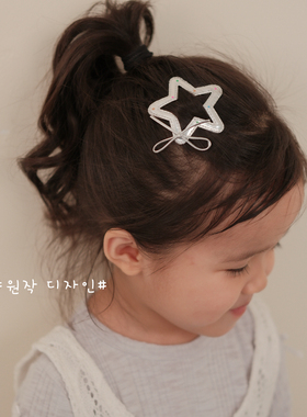 The H韩国波点皮质结五角星云朵bb夹侧边刘海夹边夹发卡发饰头饰