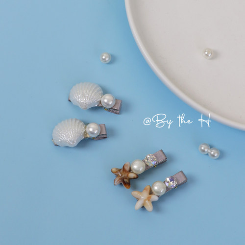 韩版贝壳海星女童鸭嘴夹