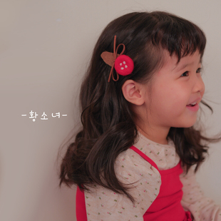 The H秋冬新款儿童毛毡发饰女童发夹宝宝发卡头饰可爱百搭碎发夹