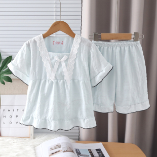 2026新款 短袖 女童女孩云朵棉甜美中大童家居服 短裤 儿童睡衣女夏季