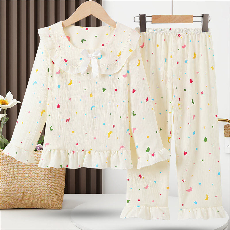 2026新款儿童睡衣女童春秋季云朵棉长袖薄套装女孩大童夏款家居服