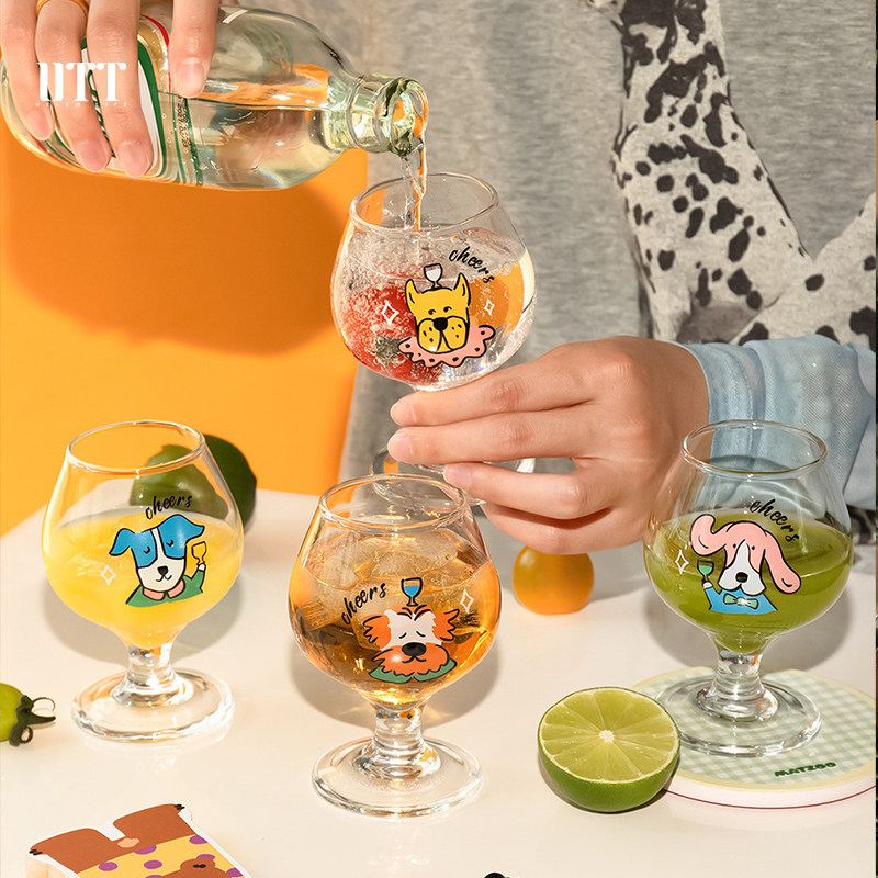 高脚杯甜酒杯烈酒杯矮脚杯啤酒杯葡萄酒杯可爱玻璃杯子白兰地杯