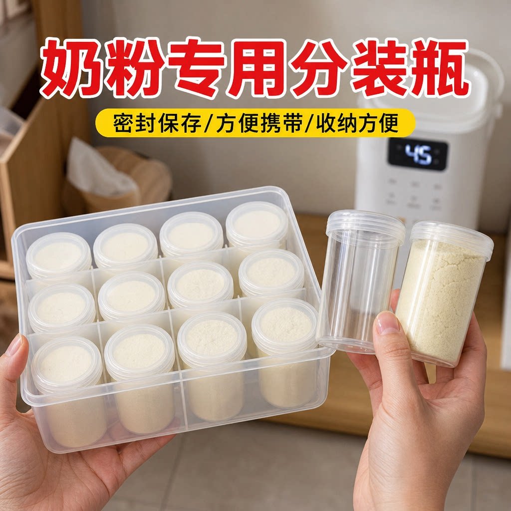 奶粉分装盒宝妈便携密封储存神器宝宝外出外带密封米粉专用奶粉瓶
