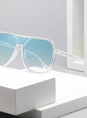 国风高级圆脸显瘦个性甜酷透明框太阳镜开车防紫外线网红时尚墨镜