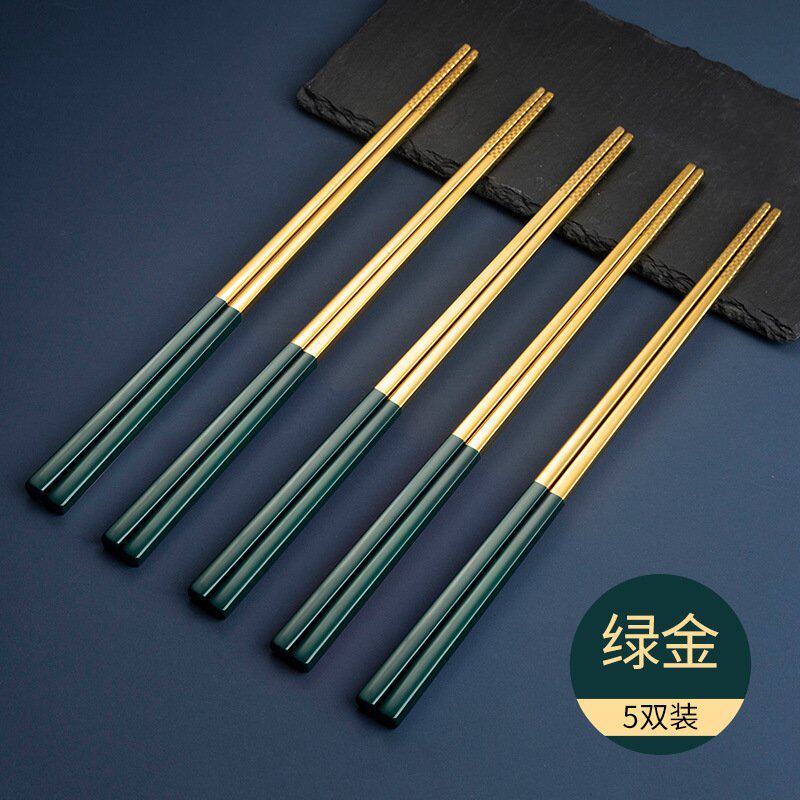 日本精工MUJIΕ不锈钢筷子304家用防滑防霉高档耐高温钛金筷网红