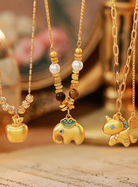 新款时尚小马沙金项链