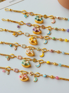 原创复古精致彩色滴油手链