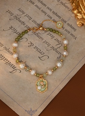 爆款珍珠手链项链手工油画精致玫瑰花小众新中式手链项链女