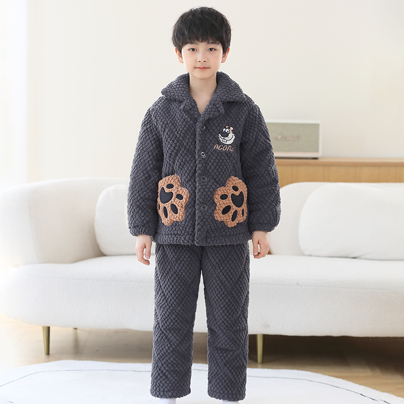 儿童睡衣冬季冬季夹棉加厚卡通
