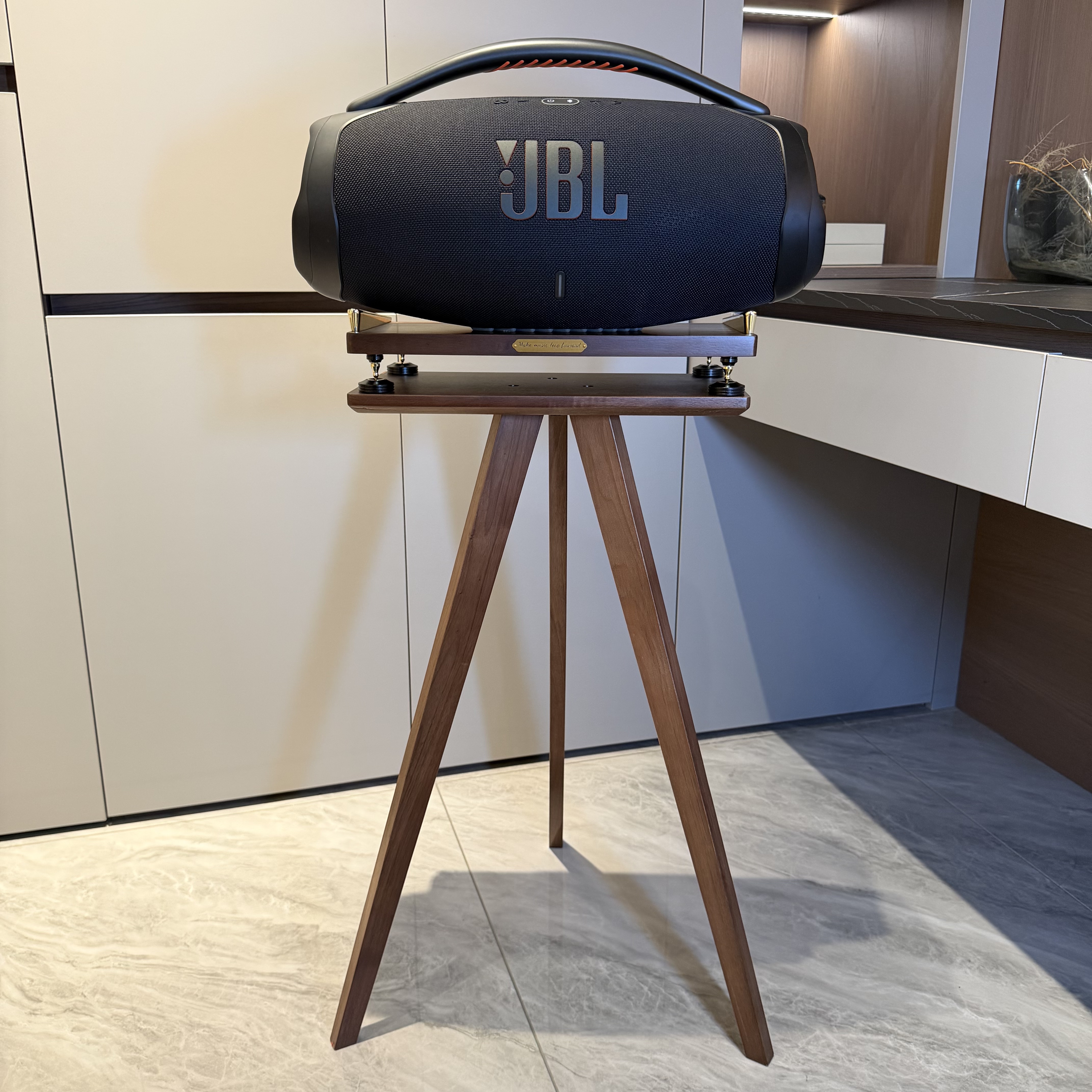 适用于JBL boom box战神3代/4代实木hifi减震钉专用落地音响支架