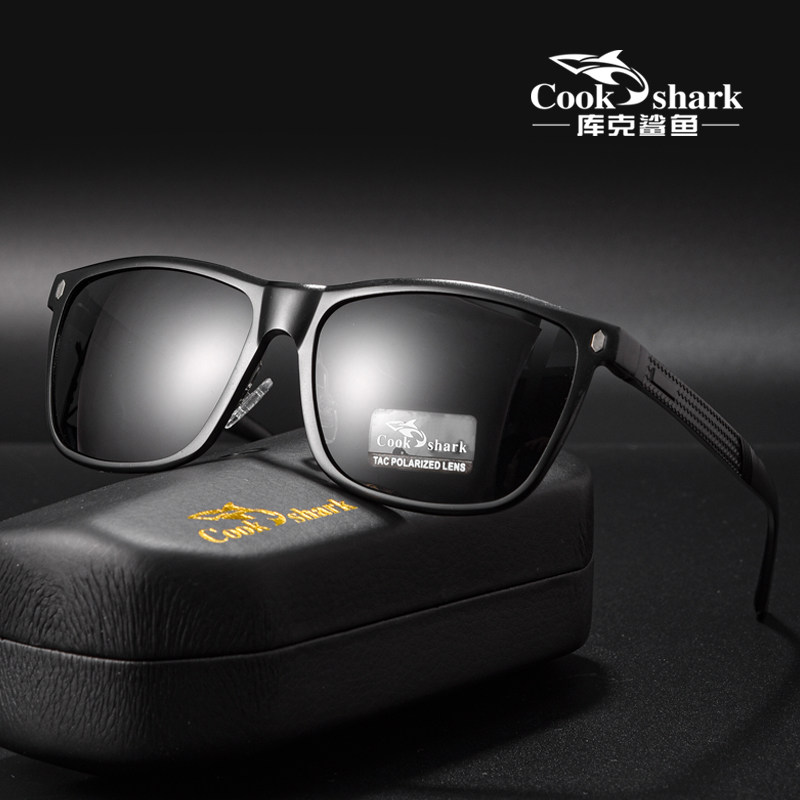 库克鲨鱼新款偏光太阳眼镜男变色日夜两用开车驾驶专用眼镜墨镜男