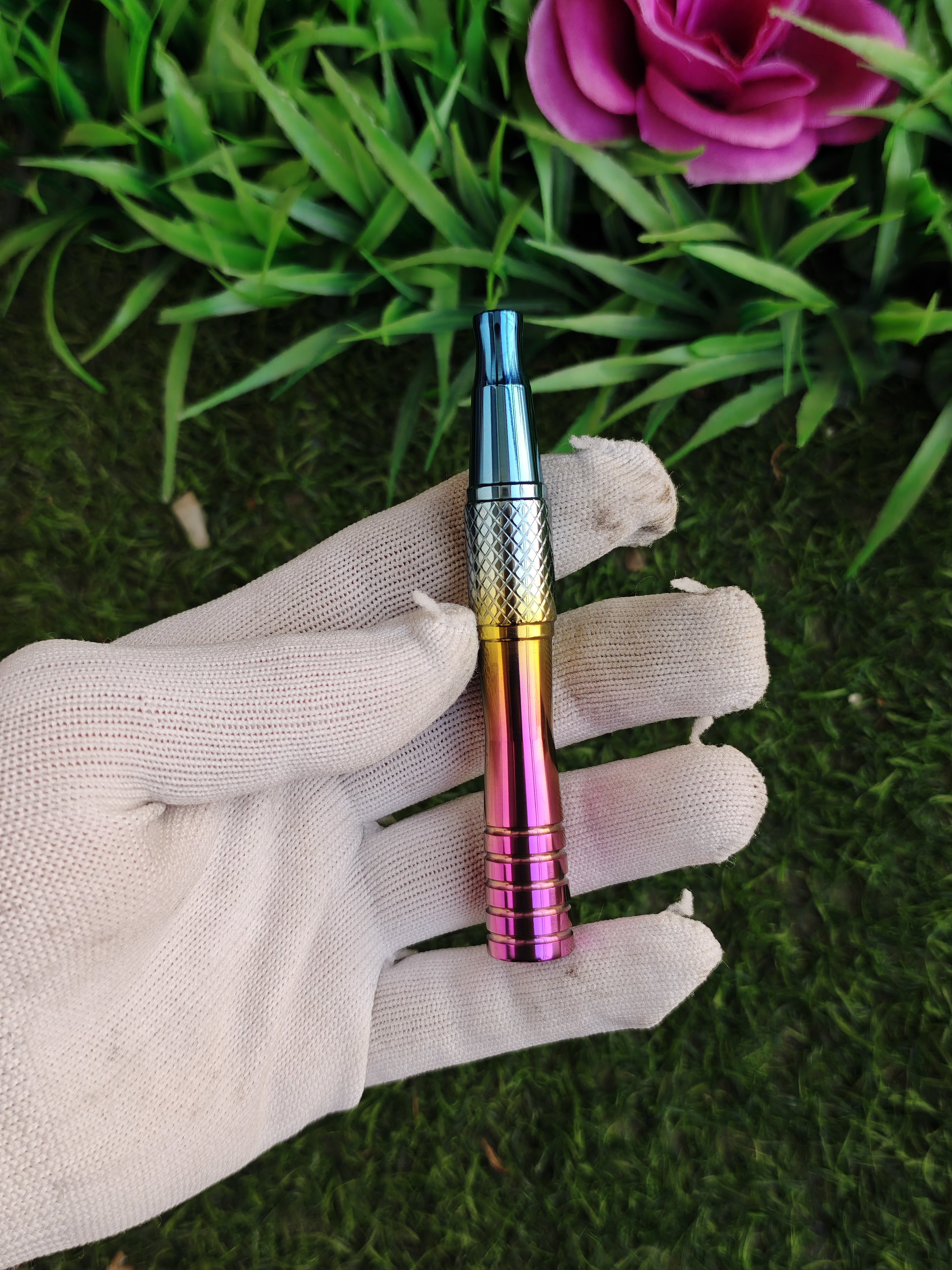 钛合金阳极氧化彩色长款tc4男士剃刀柄老式刮胡刀手柄通用m5螺纹